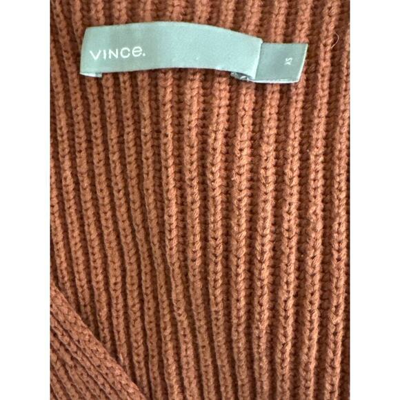 Vince. Cotton V-Neck Ribbed Sweater Vest Fig Orange Womens size XS - Picture 10 of 10